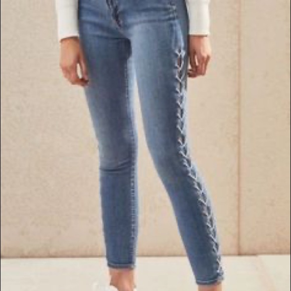 Pacsun lace up mid rise denim jeans